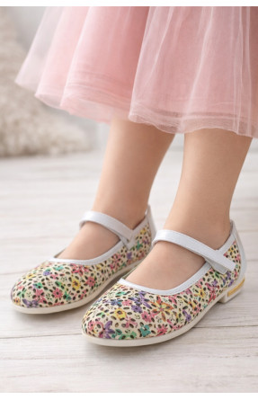 Балетки детские для девочки белого цвета 129-1 209585C