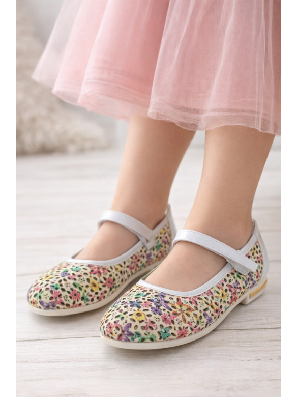 Балетки детские для девочки белого цвета 129-1 209585C