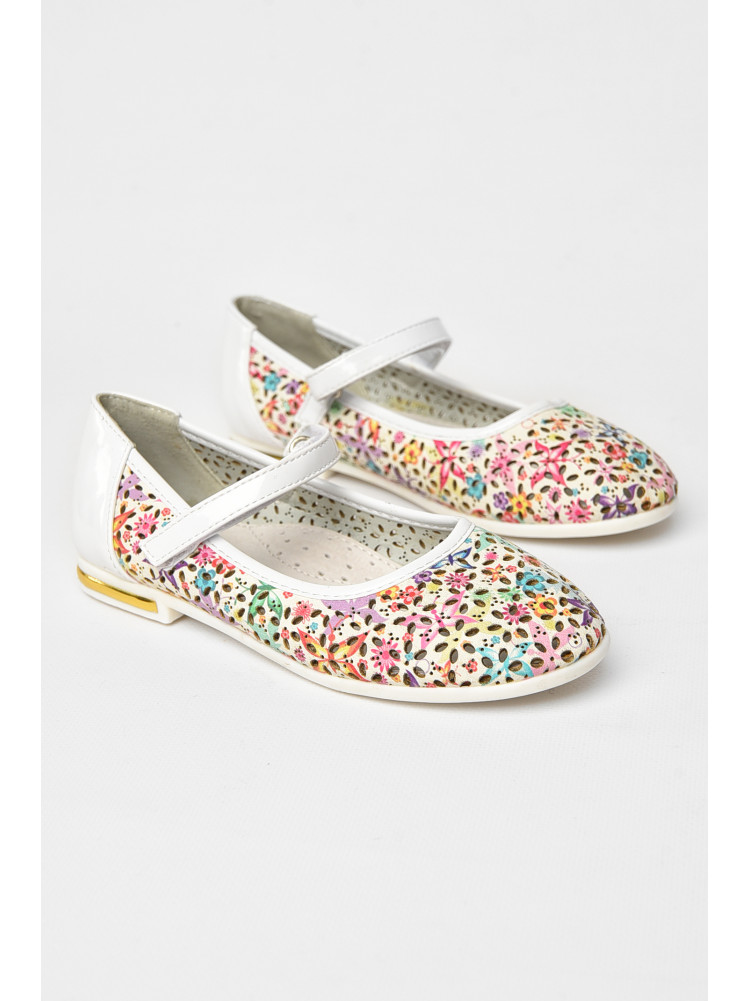 Балетки детские для девочки белого цвета 129-1 209585C