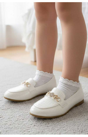 Балетки для девочки белого цвета 205-1 209590C