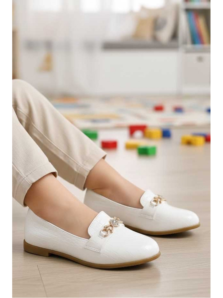 Балетки для дівчинки білого кольору 205-1 209590C
