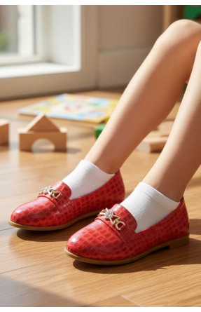 Балетки для девочки красного цвета 205-16 209591C