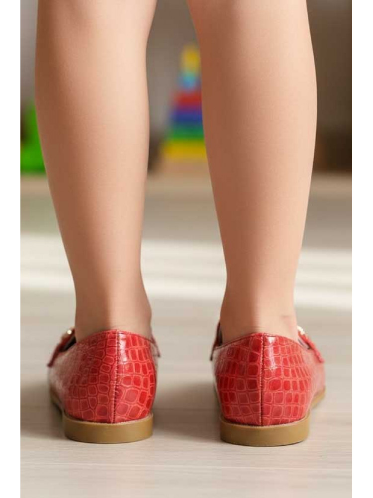 Балетки для девочки красного цвета 205-16 209591C