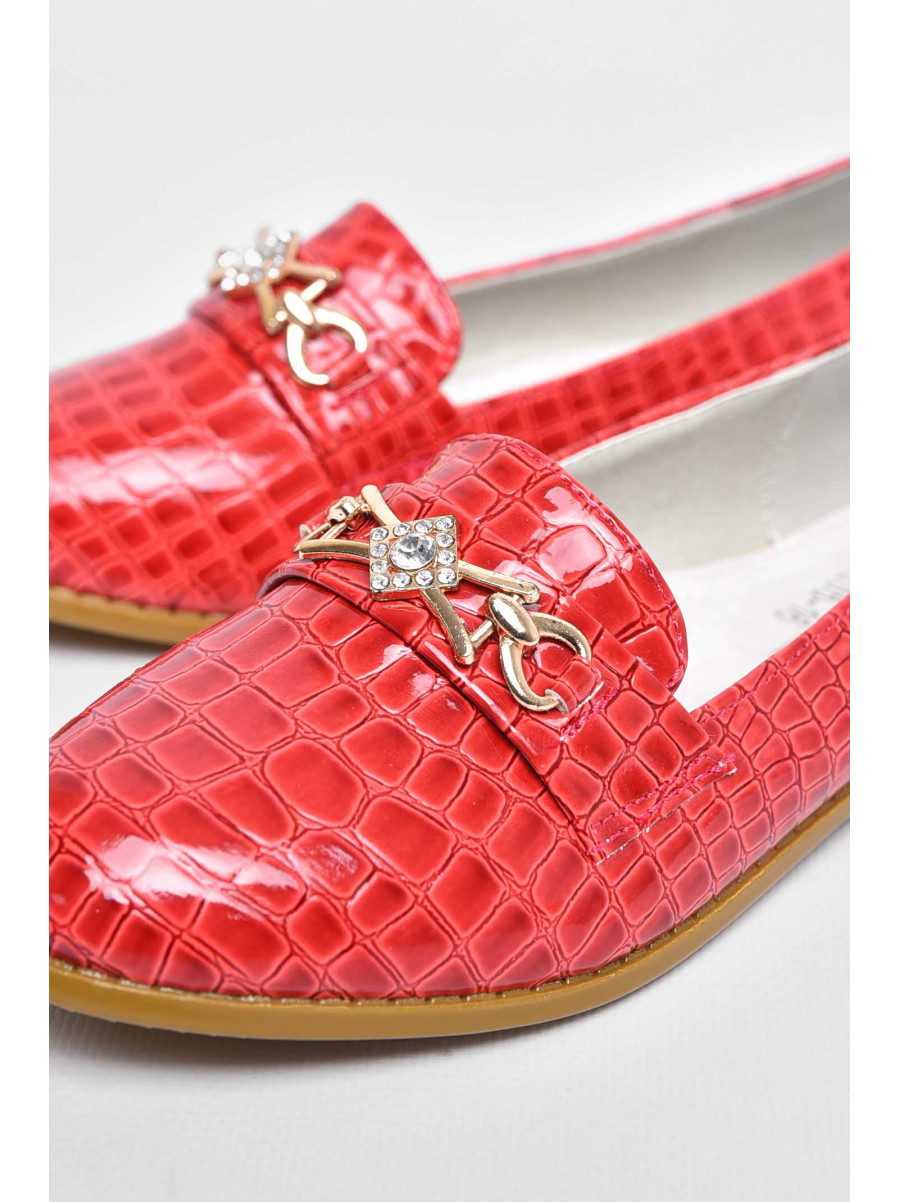 Балетки для девочки красного цвета 205-16 209591C