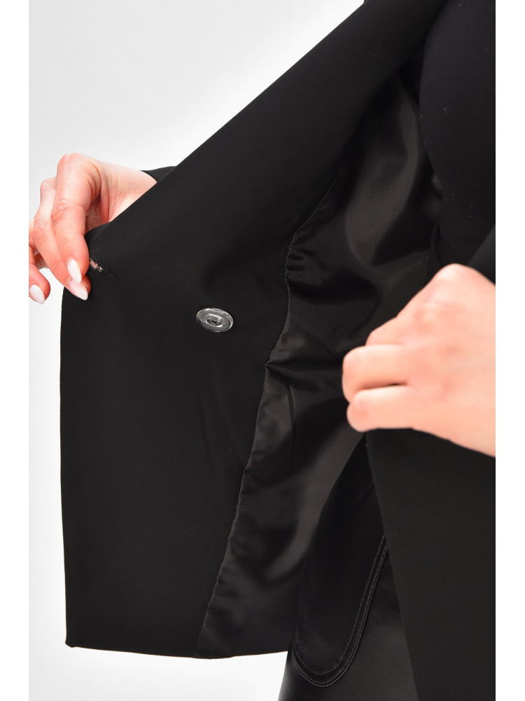 Піджак жіночий однотонний чорного кольору 209593C