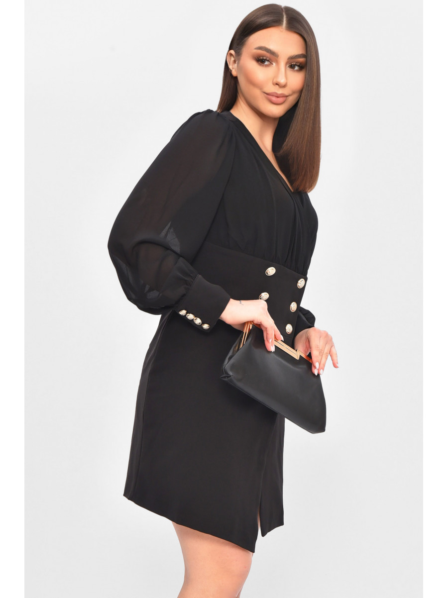 Сукня-піджак жіноча однотонна чорного кольору 209594C
