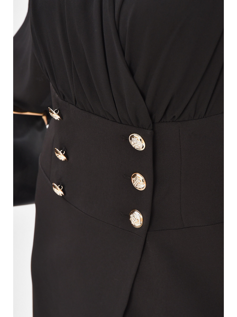 Сукня-піджак жіноча однотонна чорного кольору 209594C