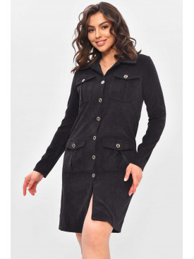 Сукня жіноча вельветова чорного кольору 209596C