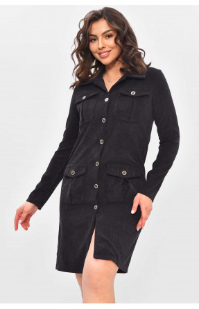 Платье женское вельветовое черного цвета 209596C Платье женское вельветовое черного цвета 209596C