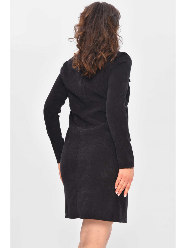 Платье женское вельветовое черного цвета 209596C
