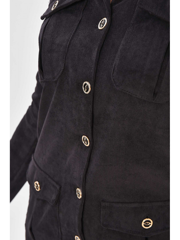 Платье женское вельветовое черного цвета 209596C