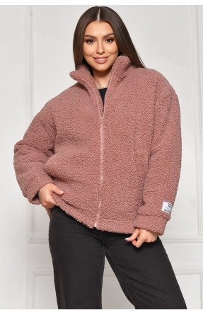 Куртка жіноча тедді демісезонна рожевого кольору 129 209599C