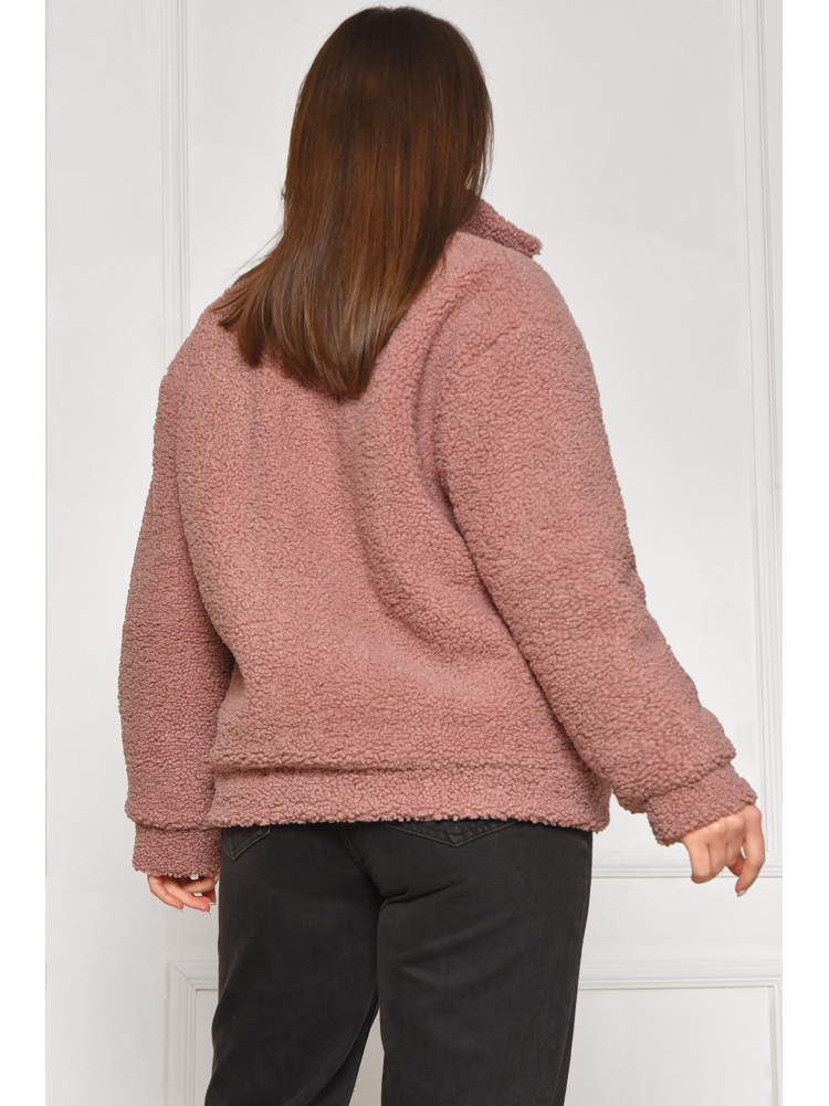 Куртка жіноча тедді демісезонна рожевого кольору 129 209599C