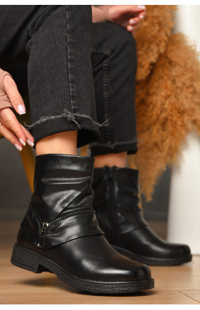 Ботинки женские демисезонные черного цвета на флисе 2042 209600C