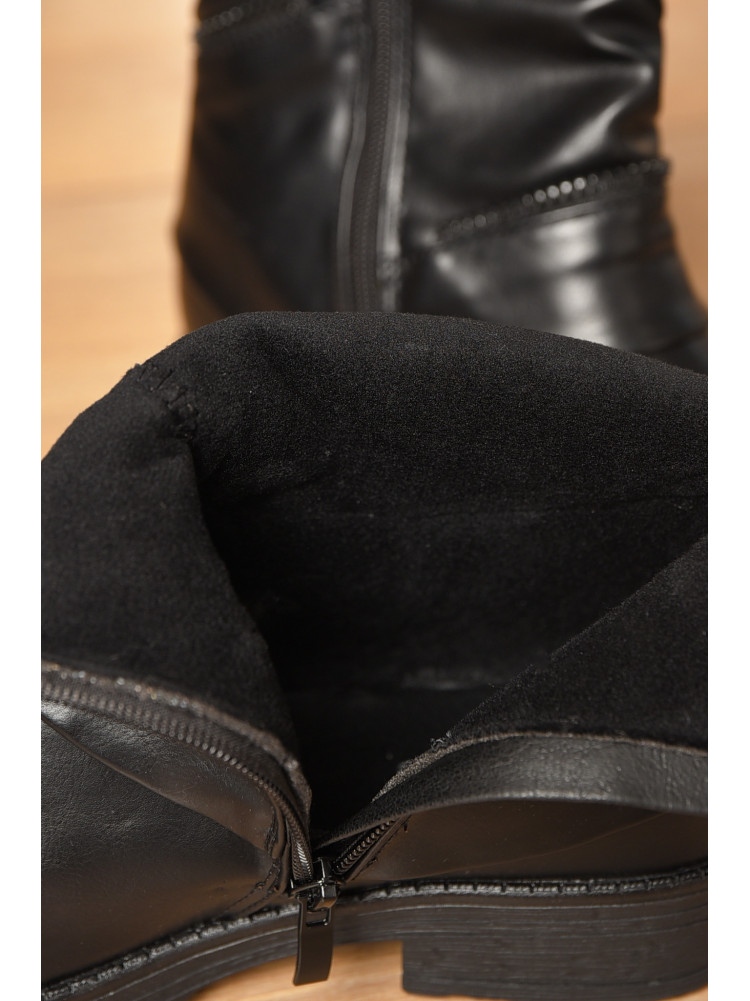 Ботинки женские демисезонные черного цвета на флисе 2042 209600C