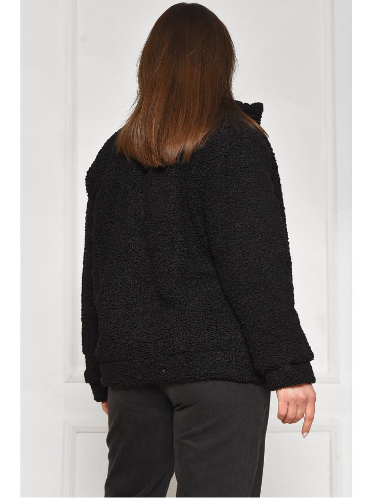 Куртка жіноча тедді демісезонна чорного кольору 129 209605C