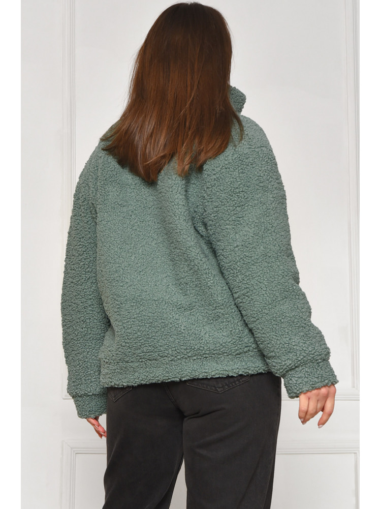 Куртка жіноча тедді демісезонна зеленого кольору 129 209606C