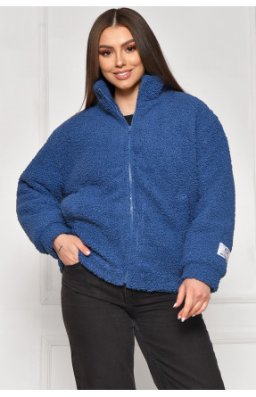Куртка жіноча тедді демісезонна синього кольору 129 209607C