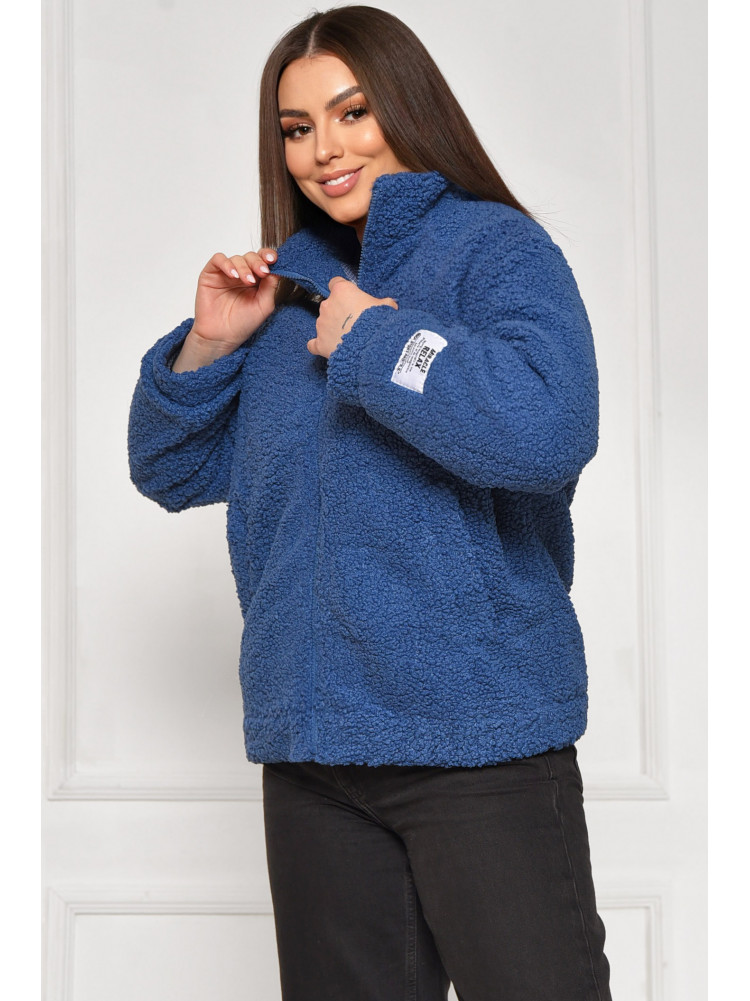 Куртка жіноча тедді демісезонна синього кольору 129 209607C