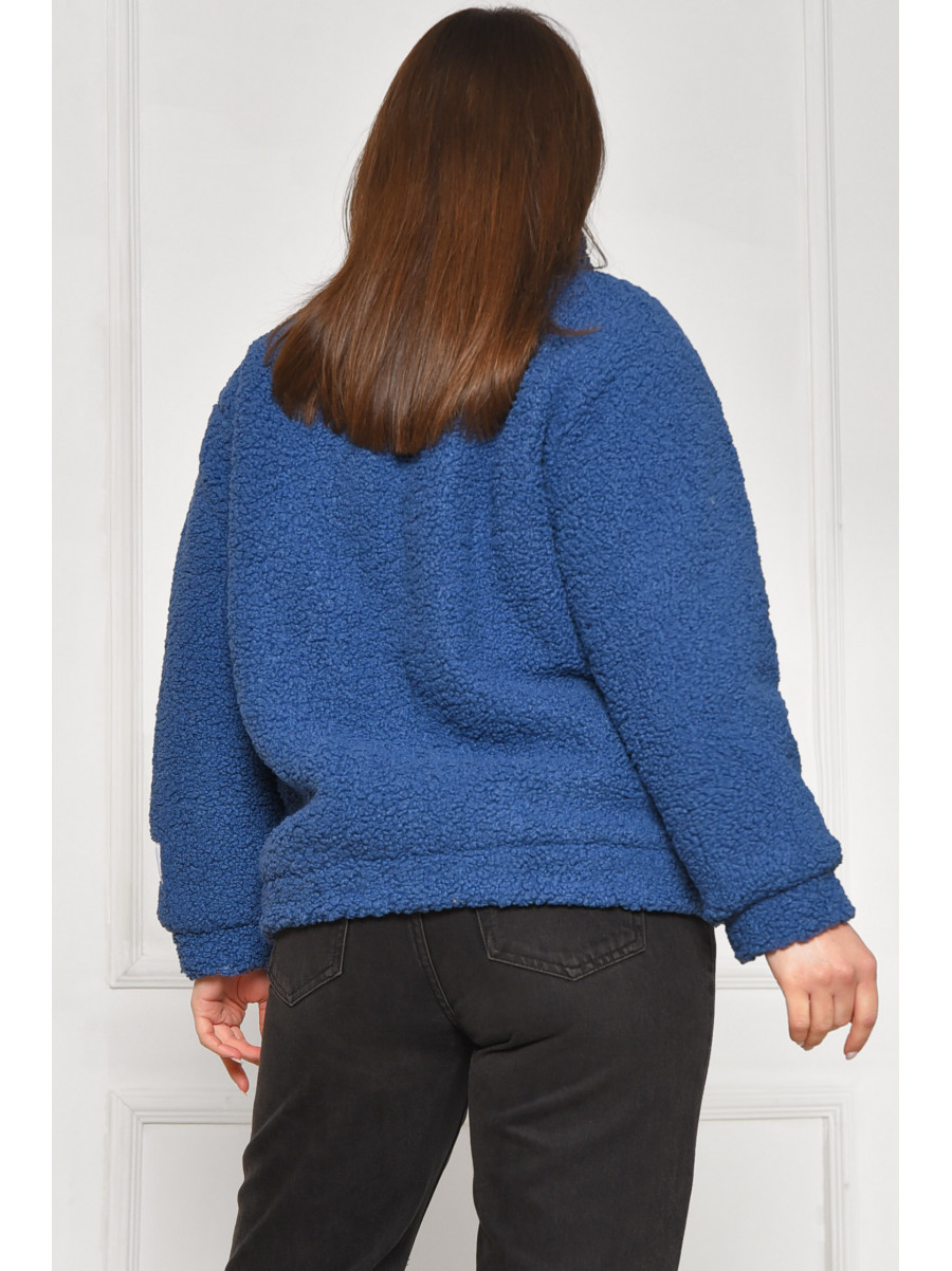 Куртка жіноча тедді демісезонна синього кольору 129 209607C