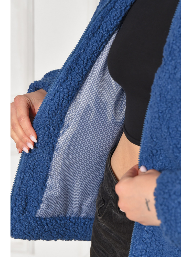 Куртка жіноча тедді демісезонна синього кольору 129 209607C