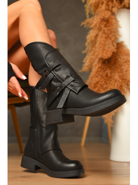 Напівчоботи жіночі демісезонні чорного кольору Уцінка 2007 209609C