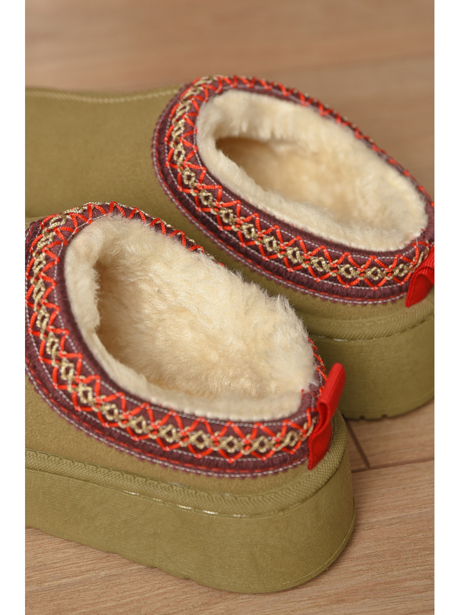 Угги без задника женские темно-бежевого цвета искуственная замша 02-3 209611C