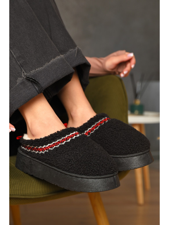 Угги без задника женские черного цвета искуственная замша 11-1 209612C