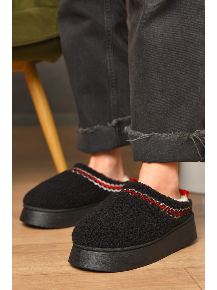 Угги без задника женские черного цвета искуственная замша 11-1 209612C