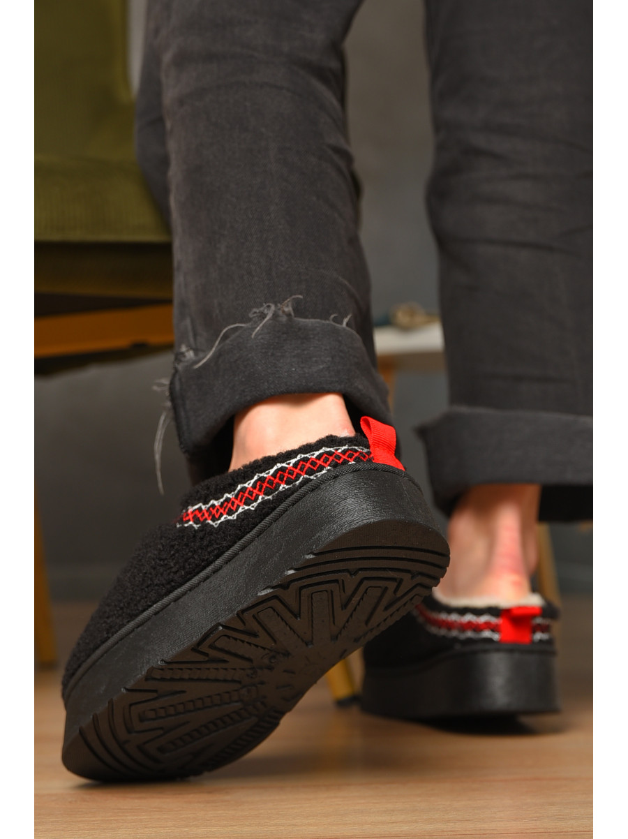 Угги без задника женские черного цвета искуственная замша 11-1 209612C