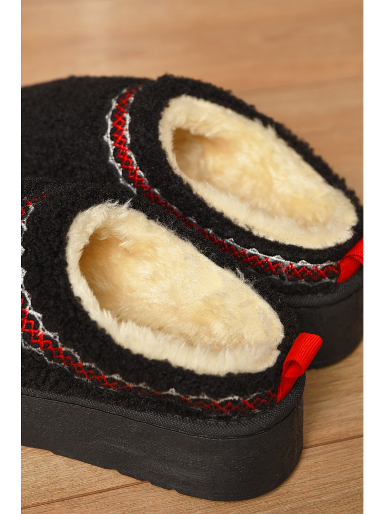 Угги без задника женские черного цвета искуственная замша 11-1 209612C