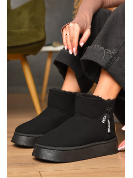 Угги женские черного цвета на меху искуственная замша DG18-1 209613C