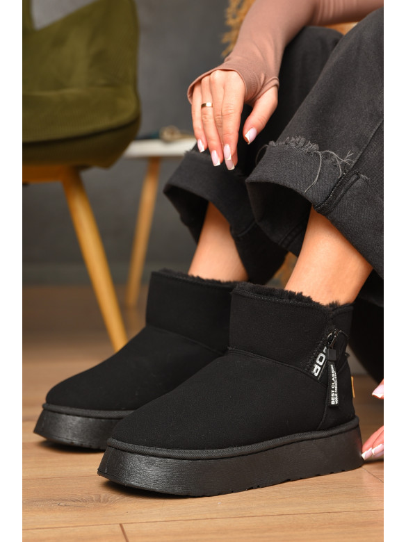 Угги женские черного цвета на меху искуственная замша DG18-1 209613C