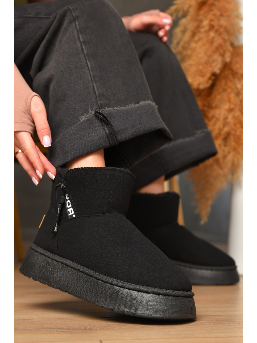 Угги женские черного цвета на меху искуственная замша DG18-1 209613C