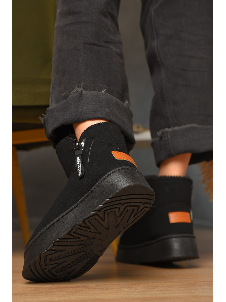 Угги женские черного цвета на меху искуственная замша DG18-1 209613C