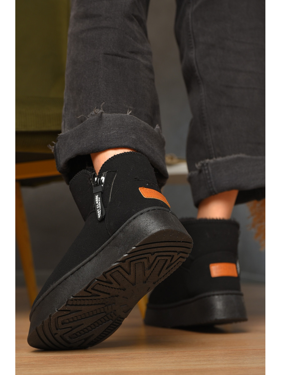 Угги женские черного цвета на меху искуственная замша DG18-1 209613C