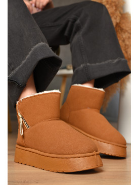 Уггі жіночі бежевого кольору на хутрі штучна замша DG18-2 209614C