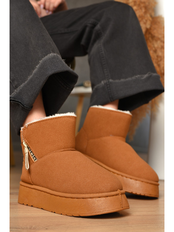 Угги женские бежевого цвета на меху искуственная замша DG18-2 209614C