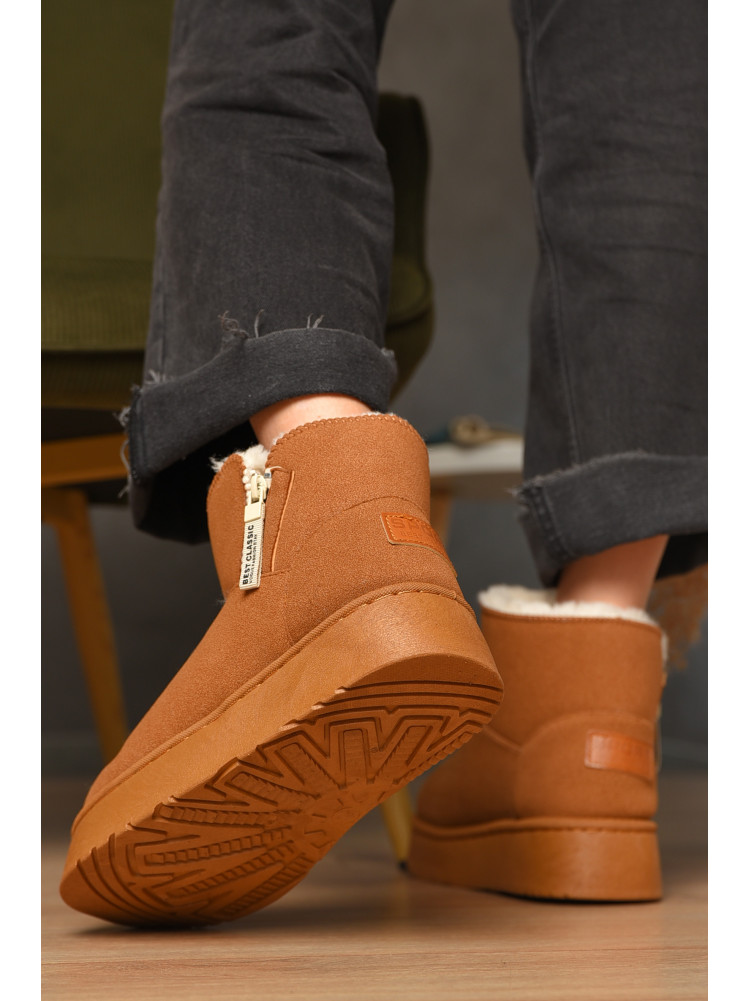 Угги женские бежевого цвета на меху искуственная замша DG18-2 209614C