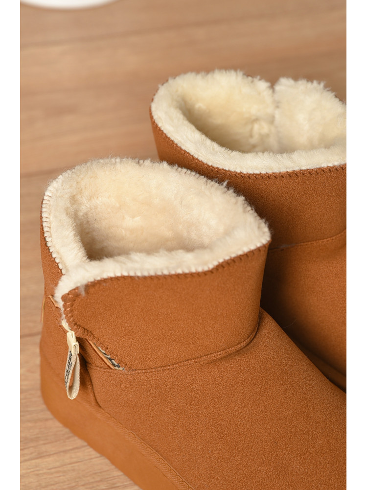 Угги женские бежевого цвета на меху искуственная замша DG18-2 209614C