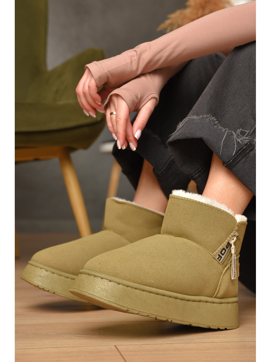 Угги женские цвета хаки на меху искуственная замша DG18-3 209615C