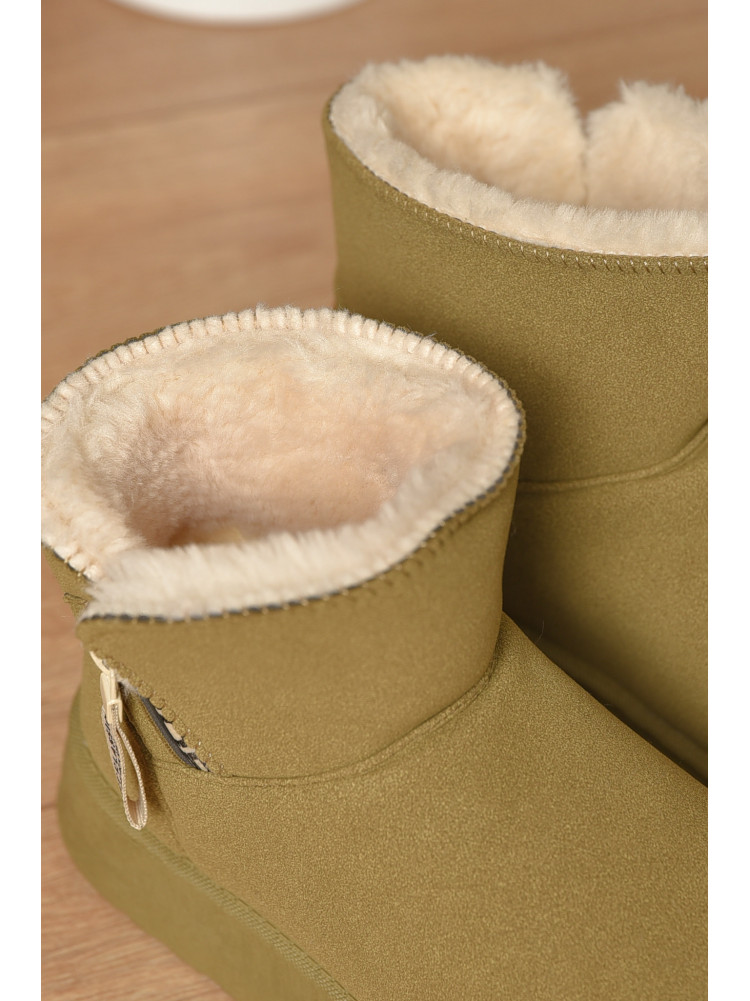Угги женские цвета хаки на меху искуственная замша DG18-3 209615C