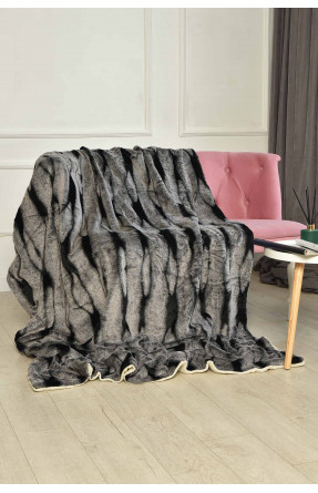 Плед двухсторонний белого и черного цвета с принтом размер 160*200 11401 209621C