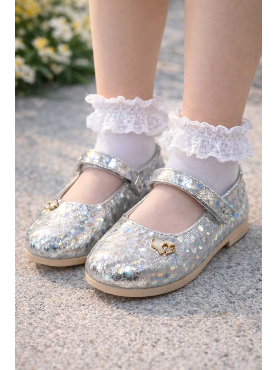 Туфли для девочки серебристого цвета 786-21 209622C