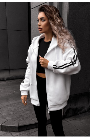 Худі жіноче напівбатальне на флісі білого кольору 5008 209625C