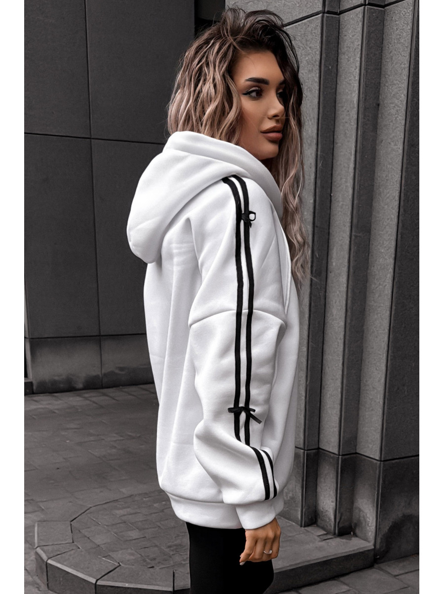 Худі жіноче напівбатальне на флісі білого кольору 5008 209625C