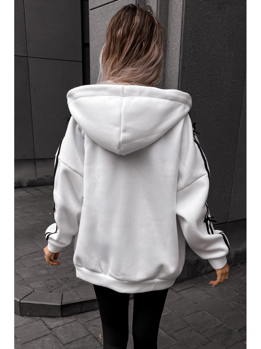 Худі жіноче напівбатальне на флісі білого кольору 5008 209625C