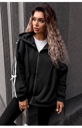 Худі жіноче напівбатальне на флісі чорного кольору 5008 209626C