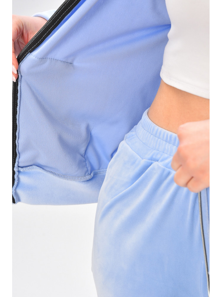 Спортивний костюм жіночий велюровий блакитного кольору 209630C