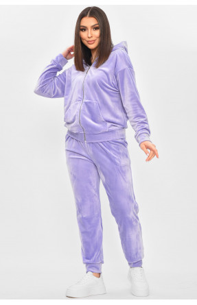 Спортивний костюм жіночий велюровий бузкового кольору 209631C